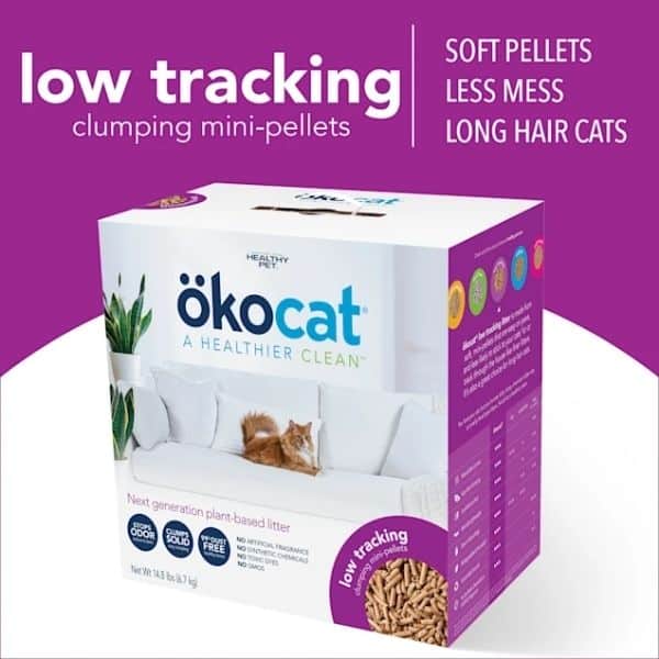 Okocat Low Tracking Clumping Mini-Pellets Wood Cat Litter