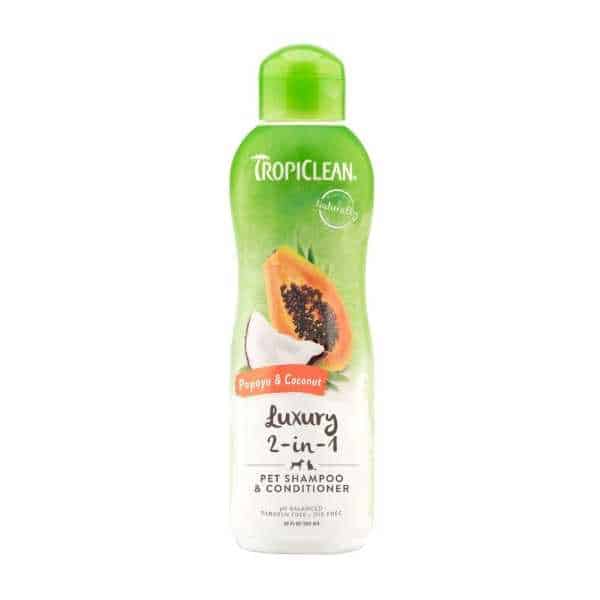 TropiClean Luxury 2 in 1 Papaya & Coconut Pet Shampoo and Conditioner
