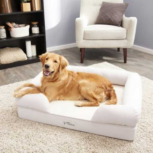 Bolster Bed for Cats & Dogs with Memory Foam and Removable Cover by PetFusion