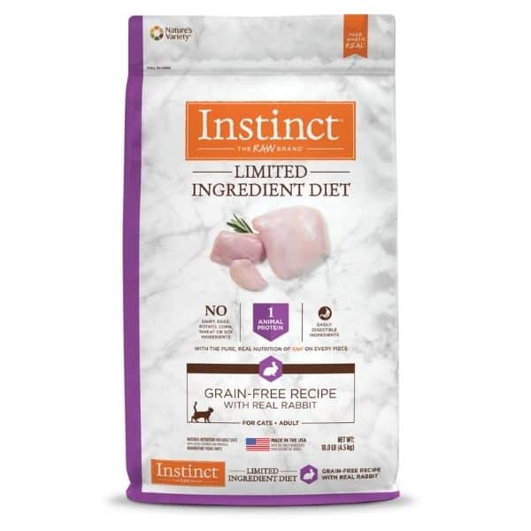 Grain-Free, Limited Ingredient, Freeze-Dried Raw Food for Cats with Real Rabbit by Instinct