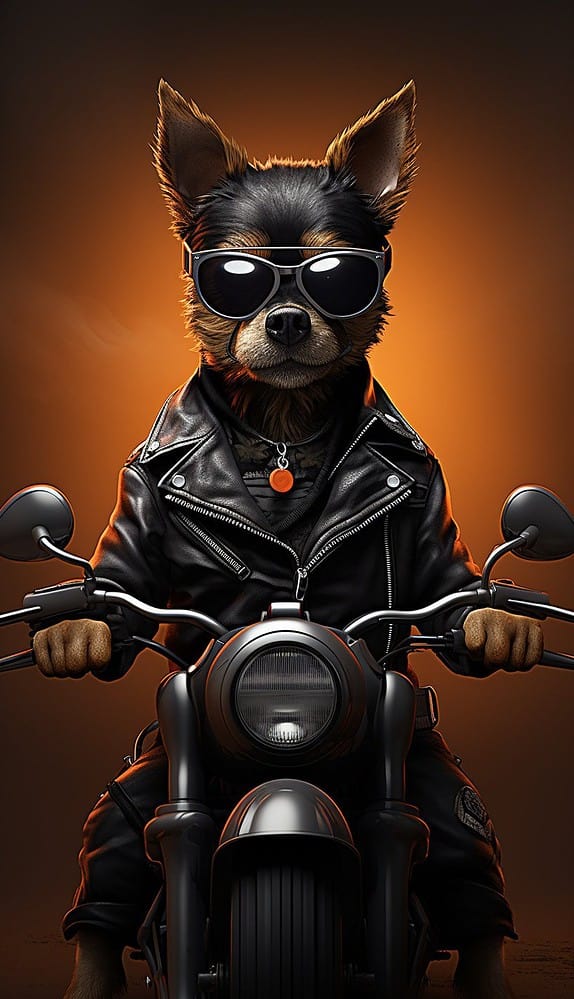 Biker Dog - Free Wallpapers - Pets Motherland-2023